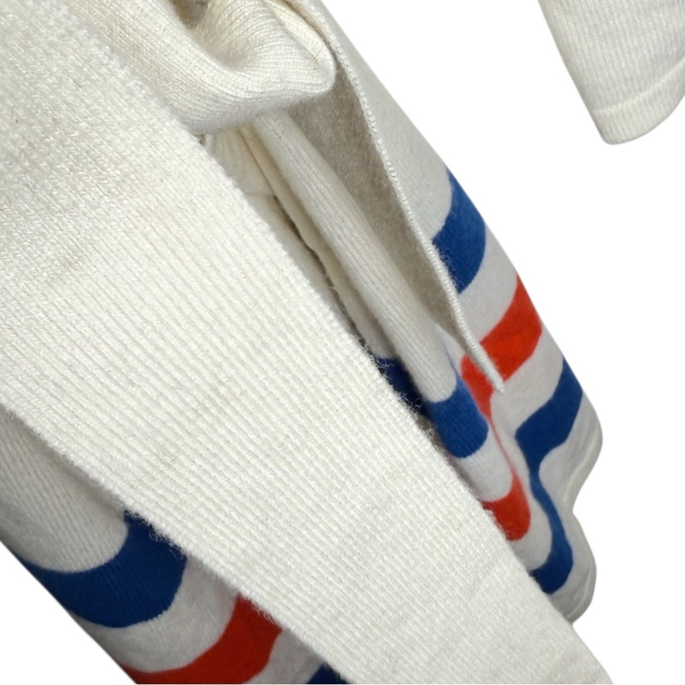 Brooklinen X Kule Cream Blue Red Plush Cashmere Wool Blend Robe - S/M - Picture 11 of 13